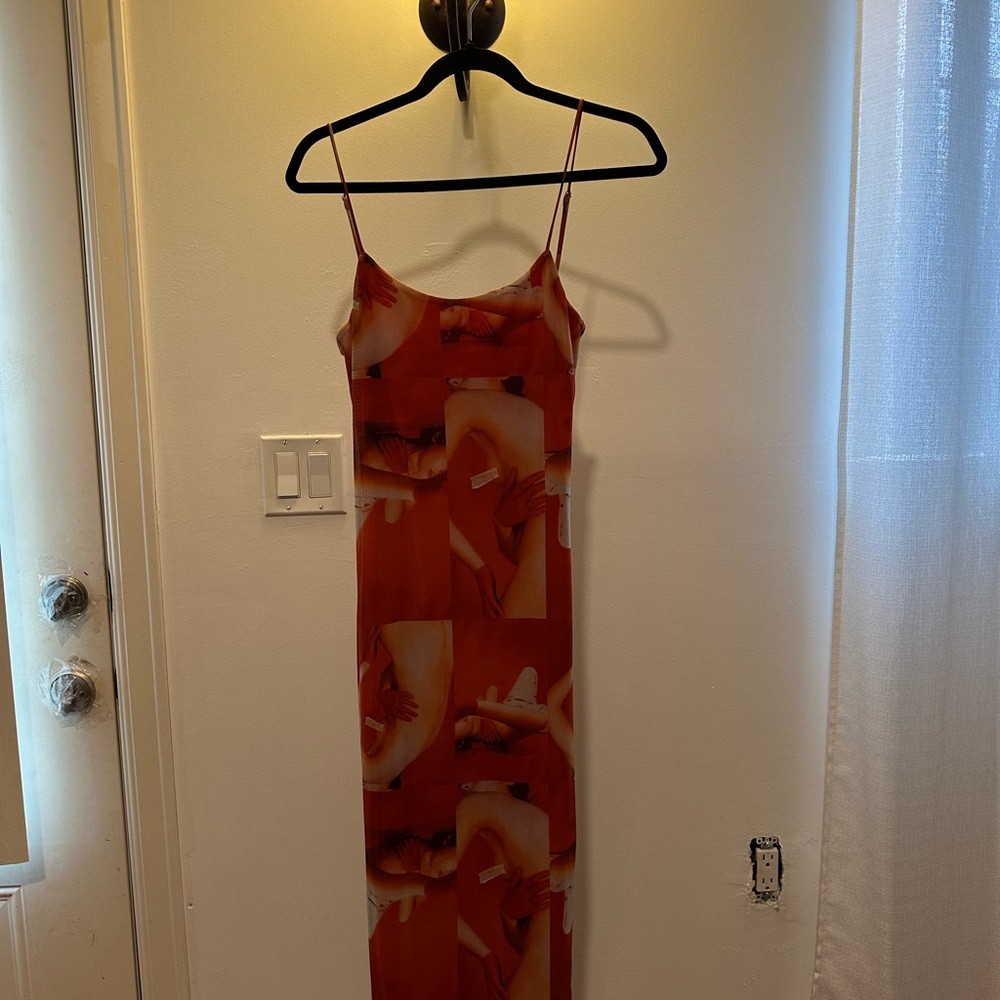 Tiger mist Elegant Red Spaghetti Strap Dress